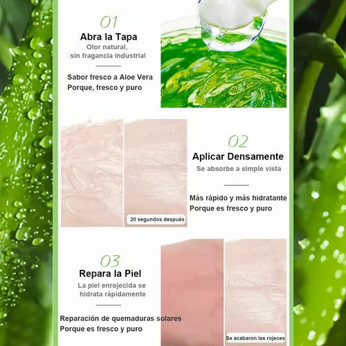 99% GEL DE ALOE VERA COCO , GEL HIDRATANTE REPARADOR BLANQUE