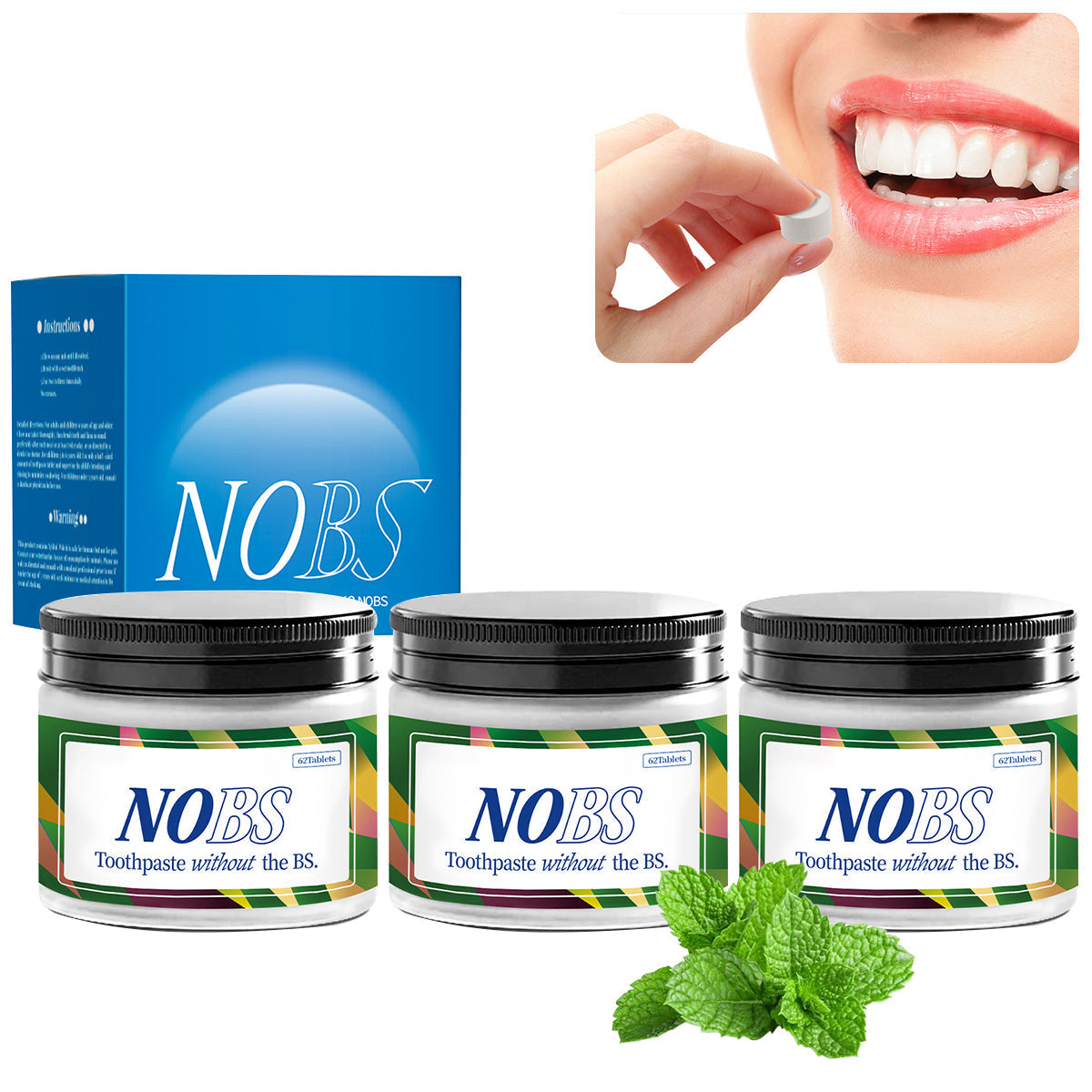 NOBS PASTILLAS LIMPIADORAS BLANQUEADORAS DE DIENTES