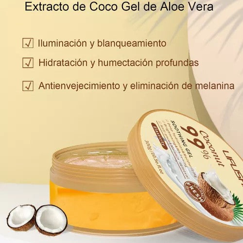 99% GEL DE ALOE VERA COCO , GEL HIDRATANTE REPARADOR BLANQUE