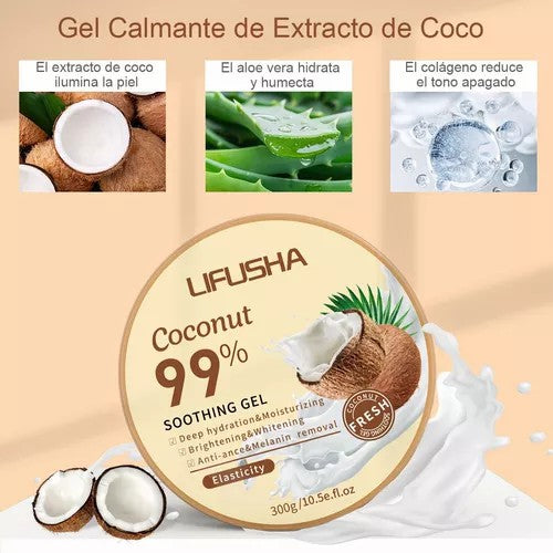 99% GEL DE ALOE VERA COCO , GEL HIDRATANTE REPARADOR BLANQUE