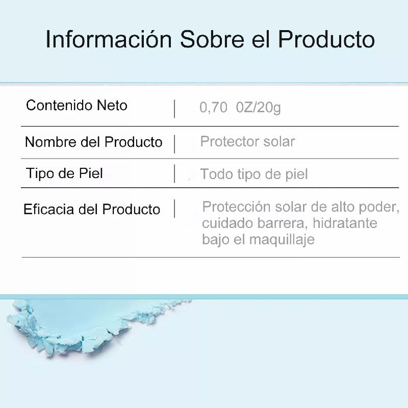 BLOQUEADOR SOLAR EN BARRA SPF 50 BLOQUEADOR FACIAL CORPORAL